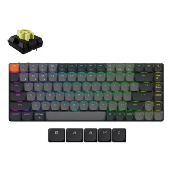 Mechanická klávesnica Keychron K3X-B4 — 75% Low-Profile, káblová & Bluetooth 5.2, USB-C, RGB osvetlenie, sivá, batéria až 124 h