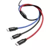 BASEUS Colorfone CAMLT-BSY01 USB kábel 1,2 m USB A 3 x USB C čierny, červený, modrý