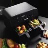 Teplovzdušná fritéza Petra PT4750BLKVDEEU7, dvojkomorová, objem 3,7 l, čierna