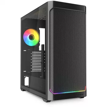 PC skriňa Sharkoon AK4W RGB pásiková Midi Tower čierna
