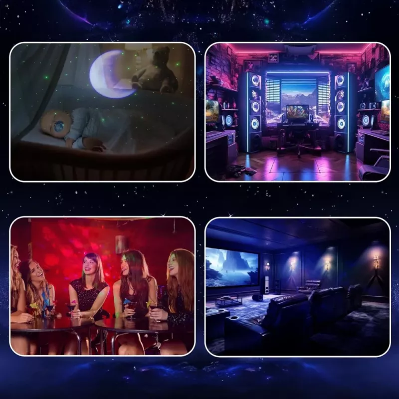 Projektorová lampa Hawk HW-STAR01 s integrovaným reproduktorom — projektor galaxie