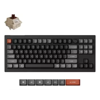 Mechanická klávesnica Keychron V3 Ultra 8K – kábel & Bluetooth, QWERTY, RGB, čierna