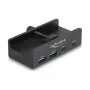 Delock 64262 Externý USB 5 Gbps 4-portový rozbočovač, 2x USB Type-A a 2x USB Type-C, s aretačnou skrutkou