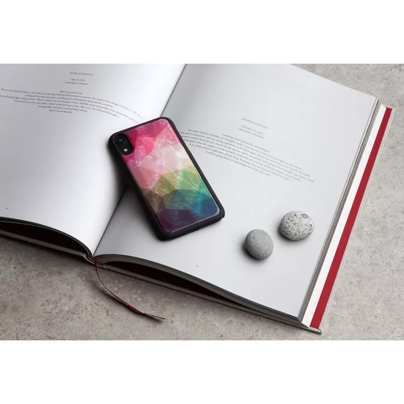 Puzdro na smartphone iKins pre iPhone XR — dizajn vodných kvetov, čierna
