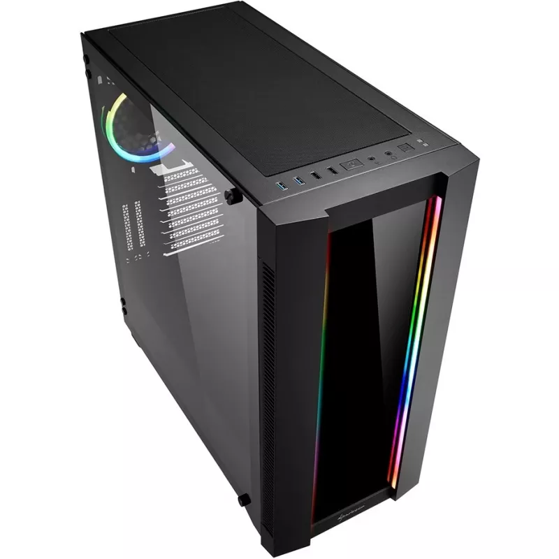 PC skriňa Sharkoon ELITE SHARK CA200G Midi Tower čierna