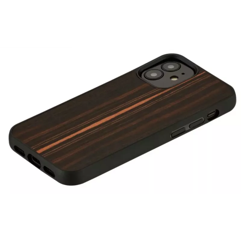Ochranné puzdro Man and Wood pre iPhone 12 mini – ebenové drevo čierna