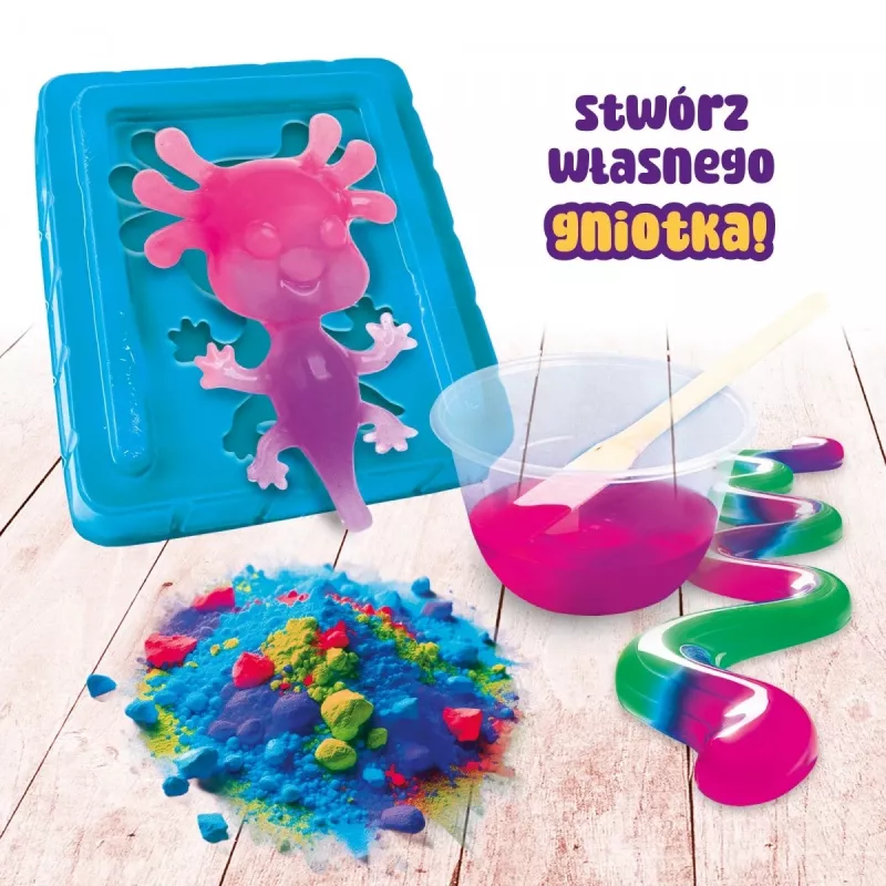Ručný stláčací Liscianigiochi Slumi Science Axolotl model 304-PL110322 pre vzdelávaciu hru