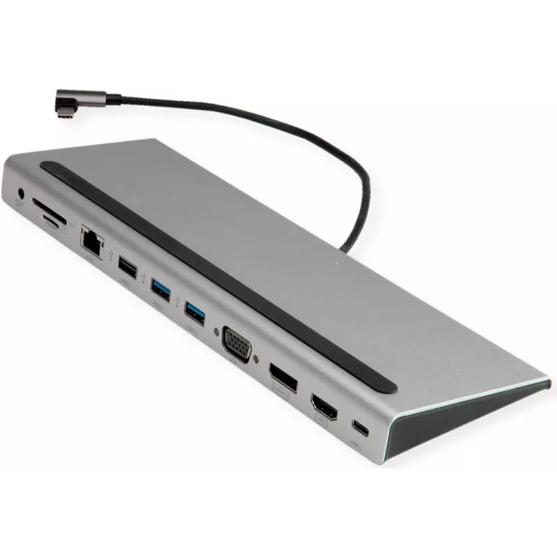 VALUE USB 3.2 Gen 2 Type-C multiport dokovacia stanica, 4K HDMI/DP, VGA, USB, čítačka kariet, PD, LAN, audio (12.99.1117)