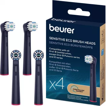 Beurer TB Sensitive Eco Green Planet náhradné hlavice kefky, tmavomodrá, balenie 4 ks