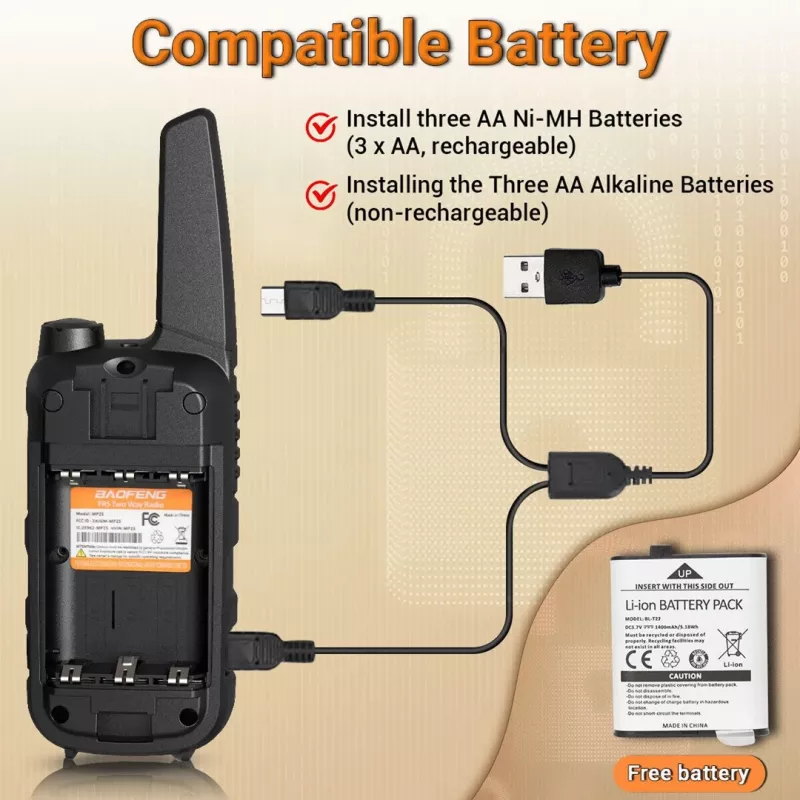Walkie-talkie Baofeng BF-T25E oranžová, 2 kusy