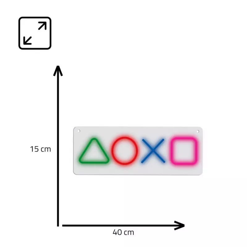 Gaming neónový svetelný panel MANTA SNL111MT – dekoratívne LED symboly pre gaming setup