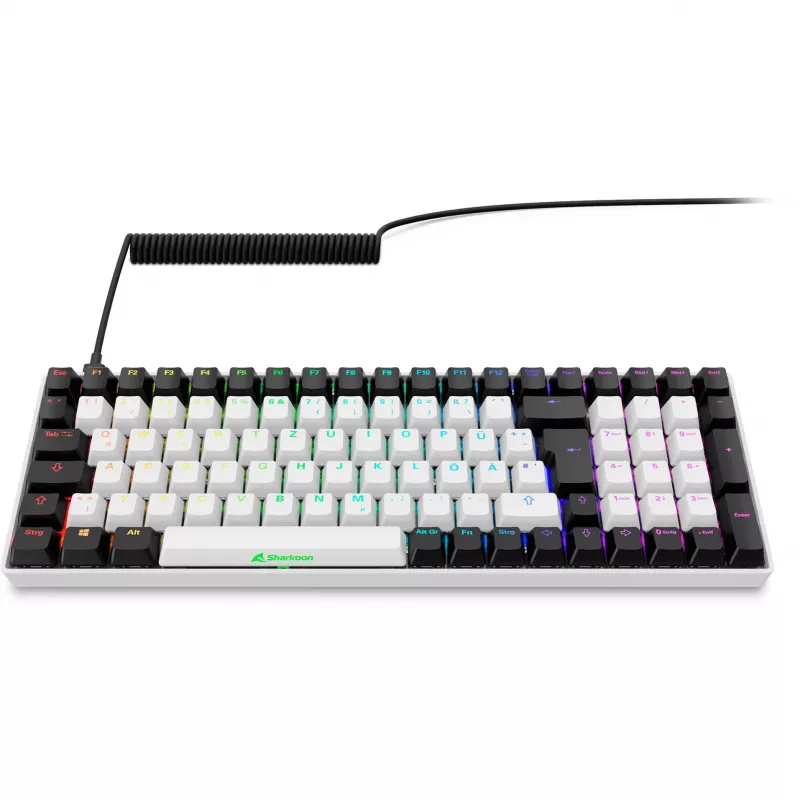 Sharkoon SKILLER SGK50 S2 biela DE-layout Gateron Yellow klávesnica