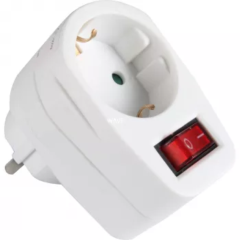 Brennenstuhl adaptérová zástrčka 1 zásuvka + vypínač biela
