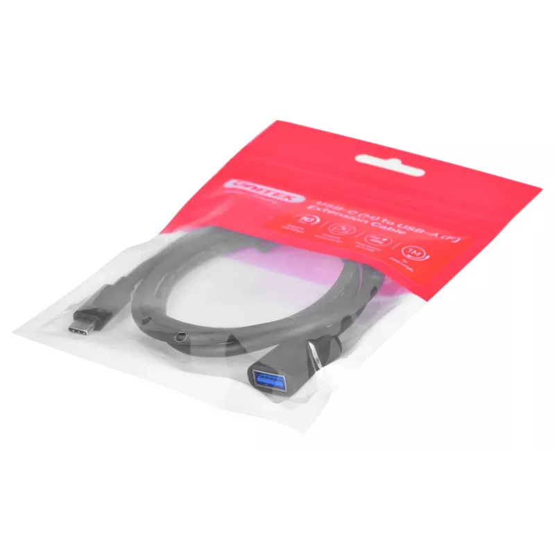 Káblový adaptér Unitek (C476BK-1M) USB-C (M) - USB-A (F) 10Gbps 60 W