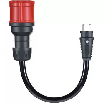 go-e adaptér pre Gemini flex 22 kW, CEE červený trojfázový prúd 32A > domáca zásuvka (čierny, 30 cm)