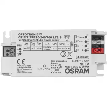Osram OT FIT 25/220…240/700 LT2 S – 4,5 W – 100000 h – –20 – 50 °C – 198 – 264 V – 50/60 Hz – 13 A