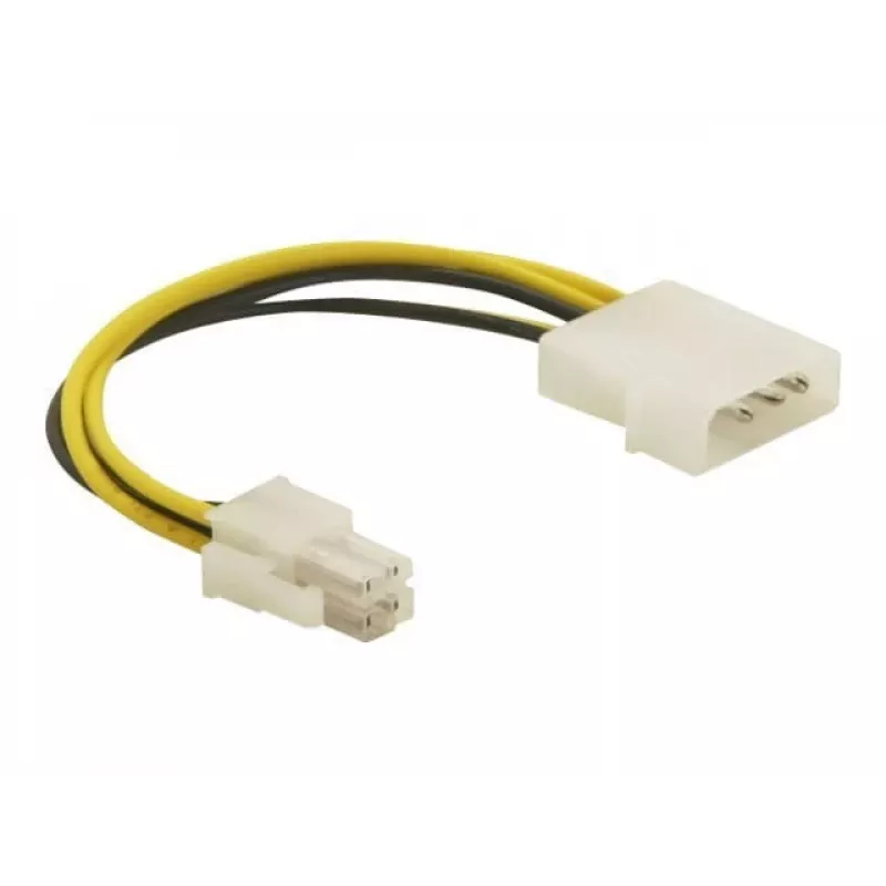 Delock 82391 napájací adaptérový kábel, 4-pinový ATX12V (P4) samec na 4-pinový Molex samec, 0,15 m