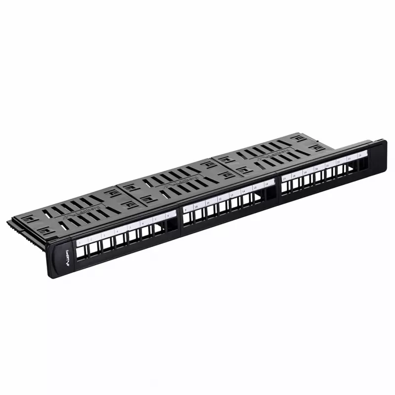 Patch panel 1U LANBERG PPKS-1124-B, 24 portov, 1U, ABS, čierny, 482,6×44,5×154 mm