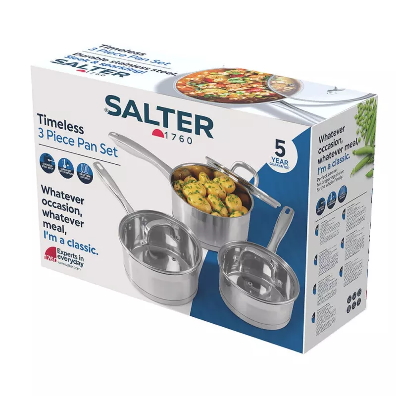 Sada hrncov Salter 3-dielna nepriľnavé hrnce BW06734EU7