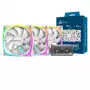 Montech AX120 120mm PWM ARGB skriňový ventilátor, balenie 3 ks, biela