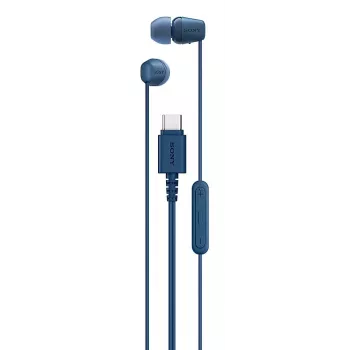 Sony IER-EX15C headset káblový in-ear hovory/hudba USB Type-C modrý