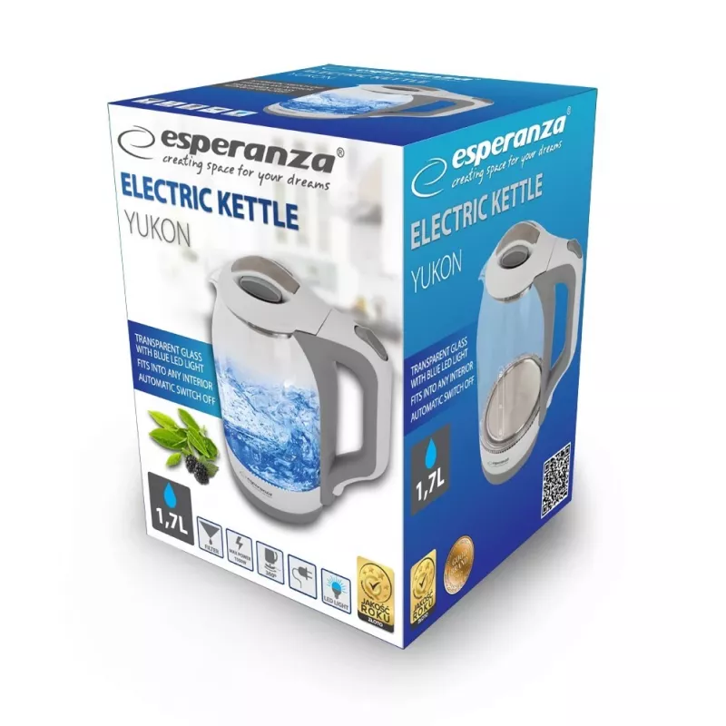 Elektrická kanvica Esperanza 1,7 l 1500 W biela viacfarebná