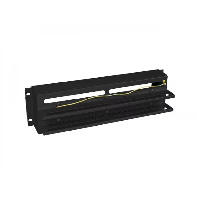 Lanberg AK-VDP103-B 19-palcový 3U rozvodný panel napätia s DIN lištou TS-35, čierny