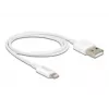 USB dátový a nabíjací kábel DeLOCK 83000 pre iPhone iPad iPod biely 1 m