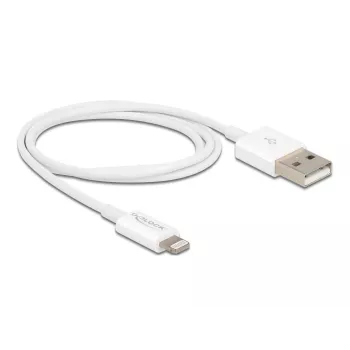 USB dátový a nabíjací kábel DeLOCK 83000 pre iPhone iPad iPod biely 1 m