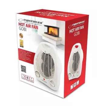 Elektrické vykurovanie miestnosti ESPERANZA EHH011 1000/2000 W, biela, nastaviteľný termostat, otočný ovládač