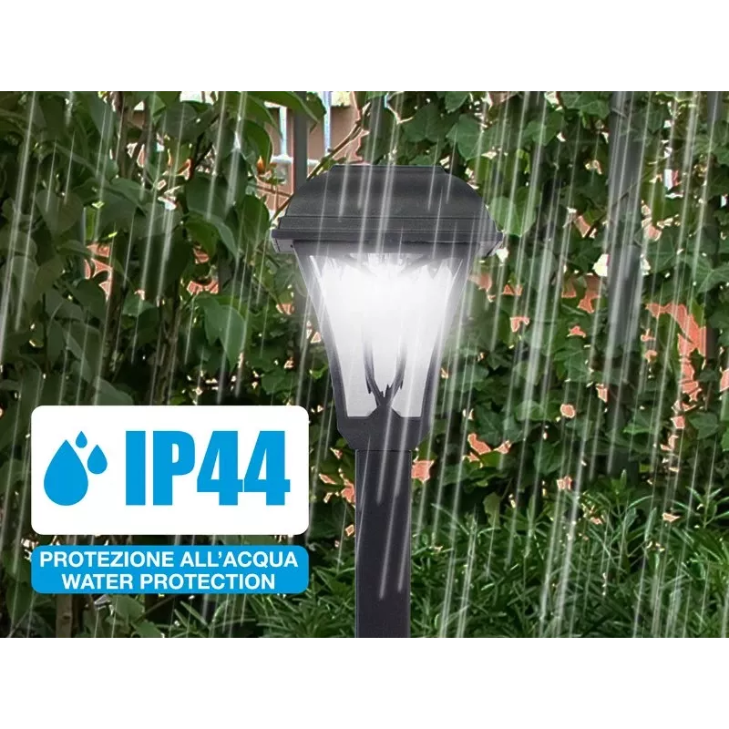Beper P207ILO040 solárne záhradné svietidlá s kolíkom, súprava 4 kusov, IP44, čierne
