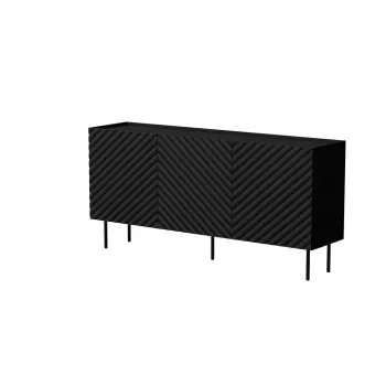Komoda Cama Meble LUCCA 3D 165x40x80 cm, čierna, korpus z drevotriesky