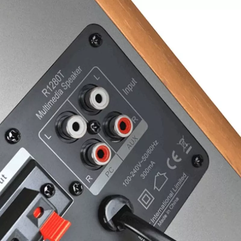 Edifier R1280T aktívny regálový reproduktorový systém s diaľkovým ovládačom a dvoma RCA vstupmi - hnedé drevo
