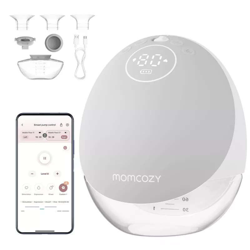 Odsávačka mlieka Momcozy M9 single sivá