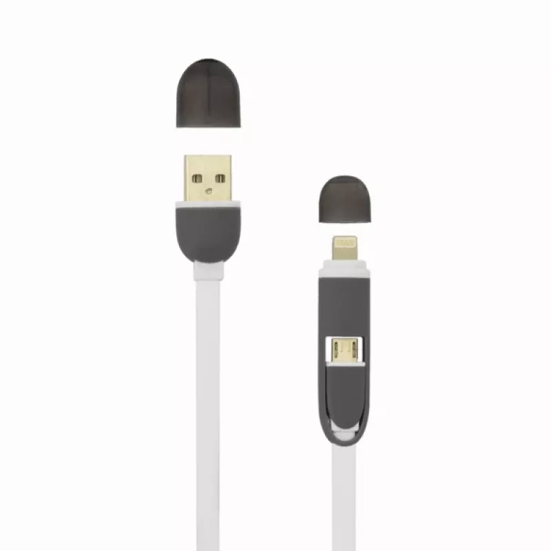 Sbox 2IN1W USB->Micro USB+IPH.5 M/M 1M biely