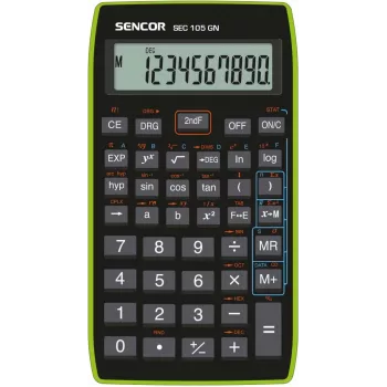 Kalkulačka SENCOR SEC 105 GN LCD 10-miestna prenosná základné funkcie zelená