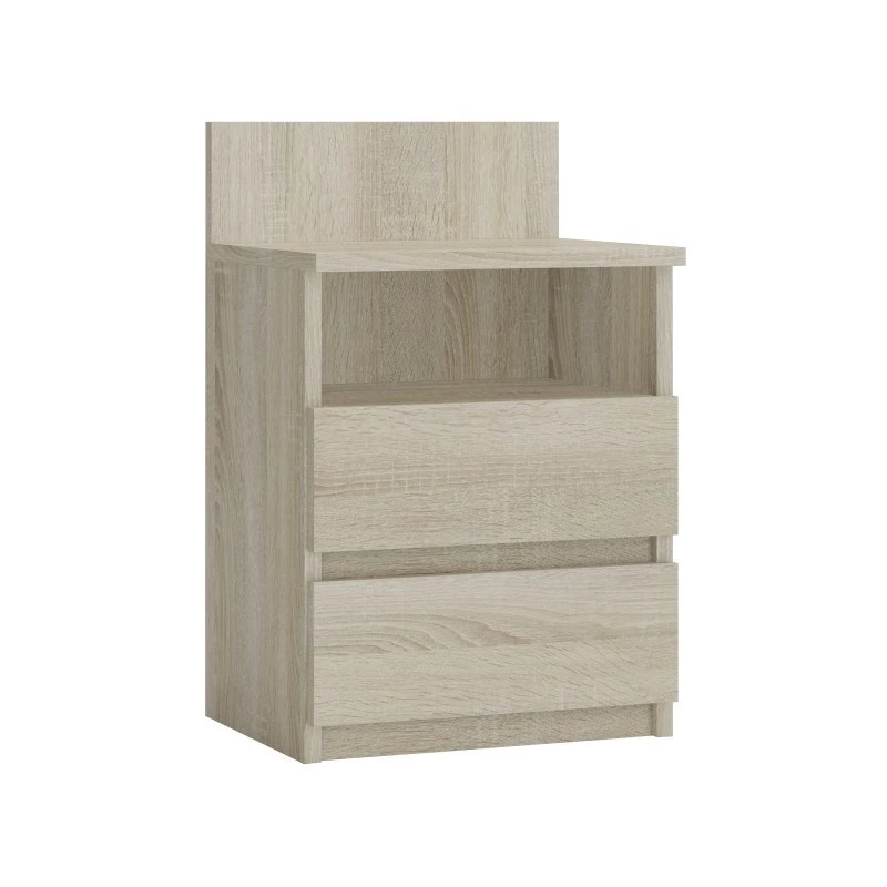 Top E Shop M1 SONOMA MAT nočný stolík, 2 zásuvky, dub
