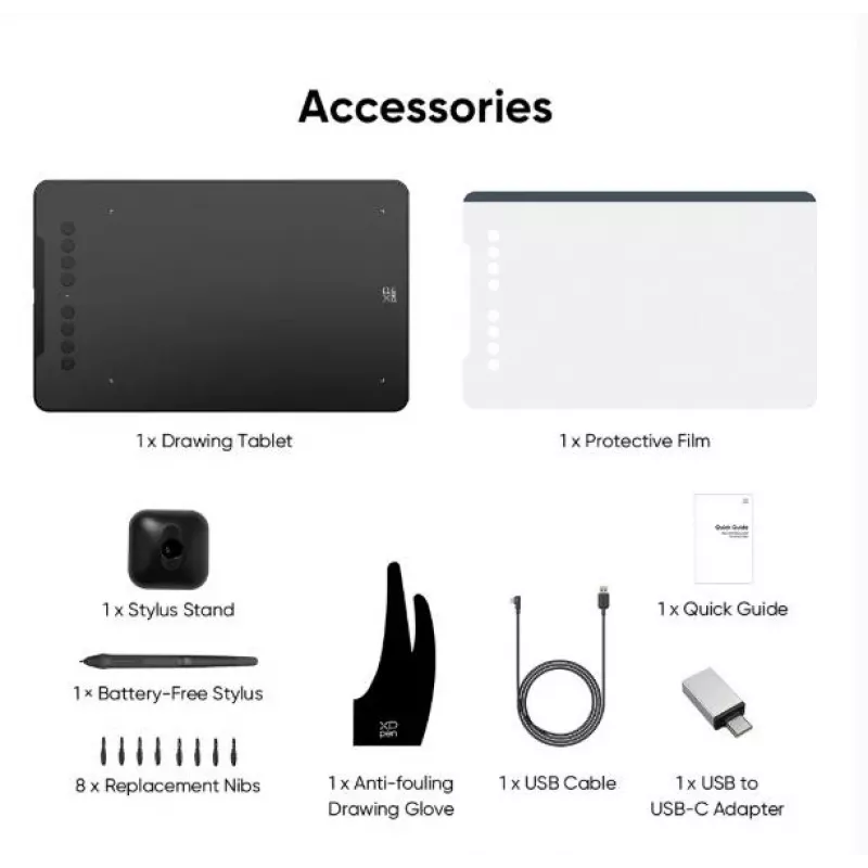 Grafický tablet XP-Pen DECO 01 V3 — 5080 lpi, 254 x 158,75 mm, čierny, USB (káblový & bezdrôtový)