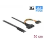 DeLOCK M.2 Key M na U.2 SFF-8639 NVMe adaptér s 50 cm káblom