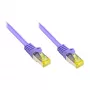 RJ45 patch kábel s Cat.7 káblom a odľahčením ťahu (RNS®), S/FTP, PiMF, bez halogénov, 600MHz, OFC, fialový, 3m, Good Connections® (8070R-030V)