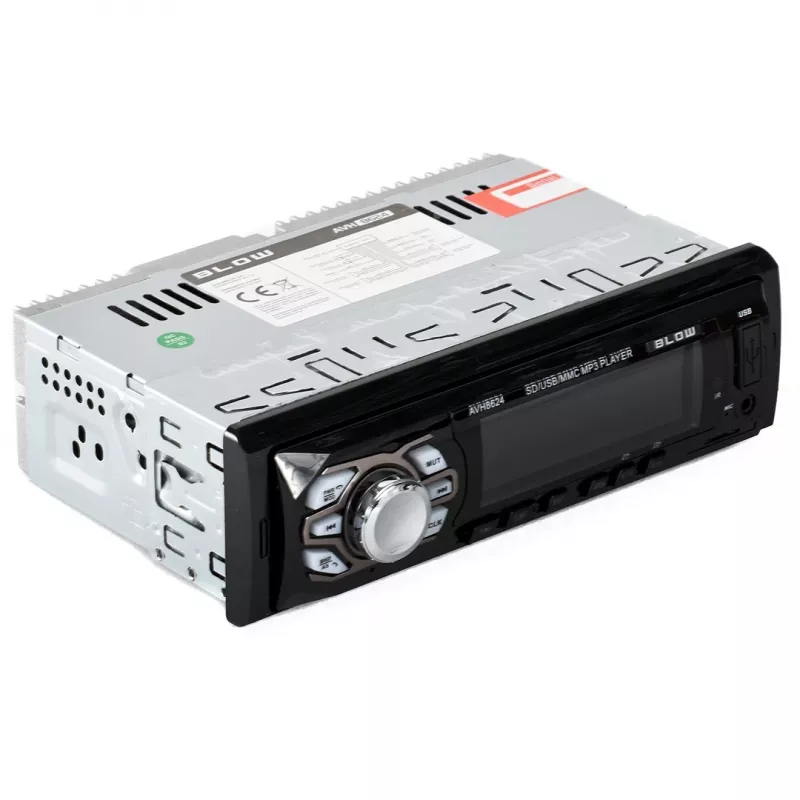 BLOW AVH-8624 autorádio, 1 DIN, FM RDS, Bluetooth, USB, SD/MMC, AUX, MP3, LCD displej, diaľkový ovládač, čierne
