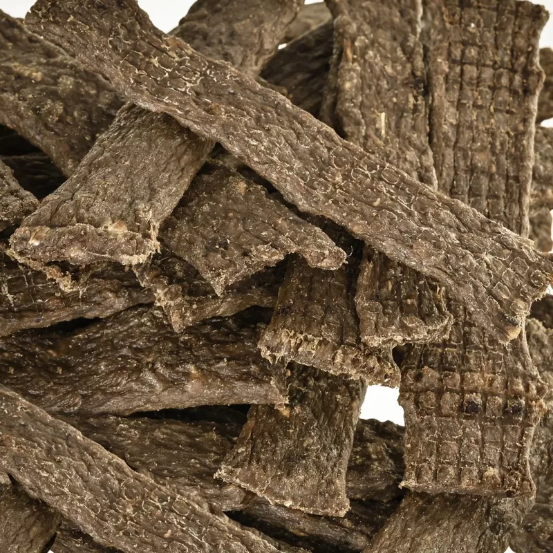 PETITTO sušené mäsové prúžky divina s konope - psie maškrty - 400g