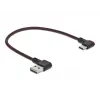 USB kábel DeLOCK EASY-USB 2.0 Type-A konektor samec na Type-C konektor samec zahnutý 0,2 m čierny