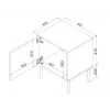 Nočný stolík Cama INSERTO, 2 ks, 50x40x61,5 cm, čierny + LED