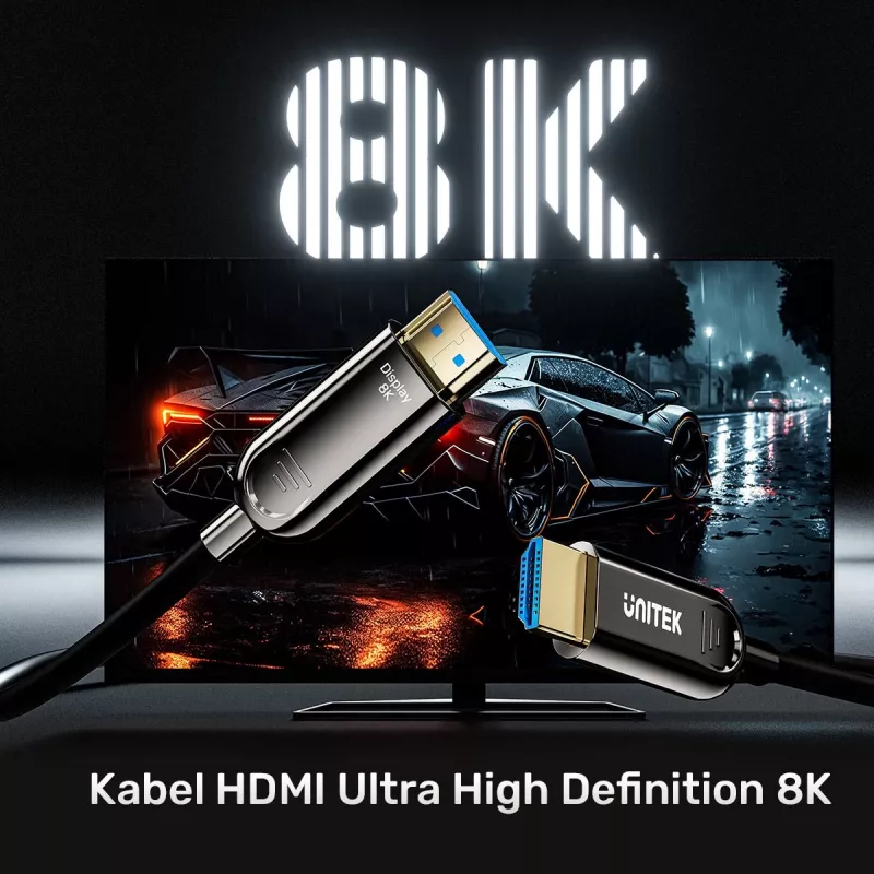 HDMI kábel UNITEK C11085GY01-10M 10m 2.1 48 Gbit/s čierny