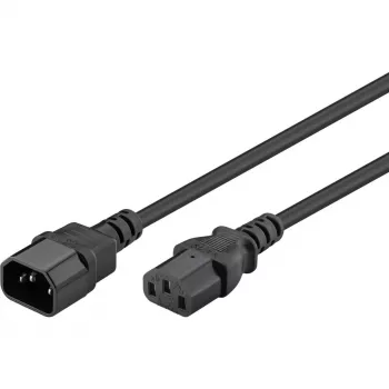 Wentronic Goobay predlžovací kábel chladiaceho zariadenia, 1 m, čierny – konektor samec C14 (pripojenie chladiaceho zariadenia) > konektor samica C13 (pripojenie chladiaceho zariadenia) (95125)