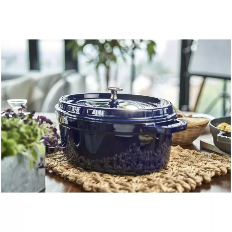 Liatinový kochlík Staub 4,25 L, 29 cm, modrý