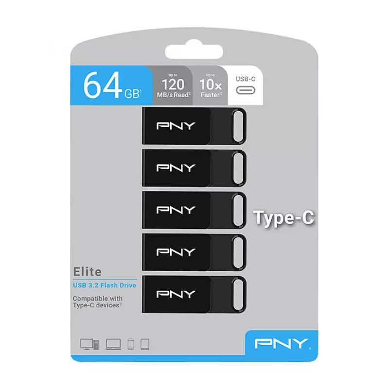 PNY Elite USB flash disk - 64 GB - USB-C