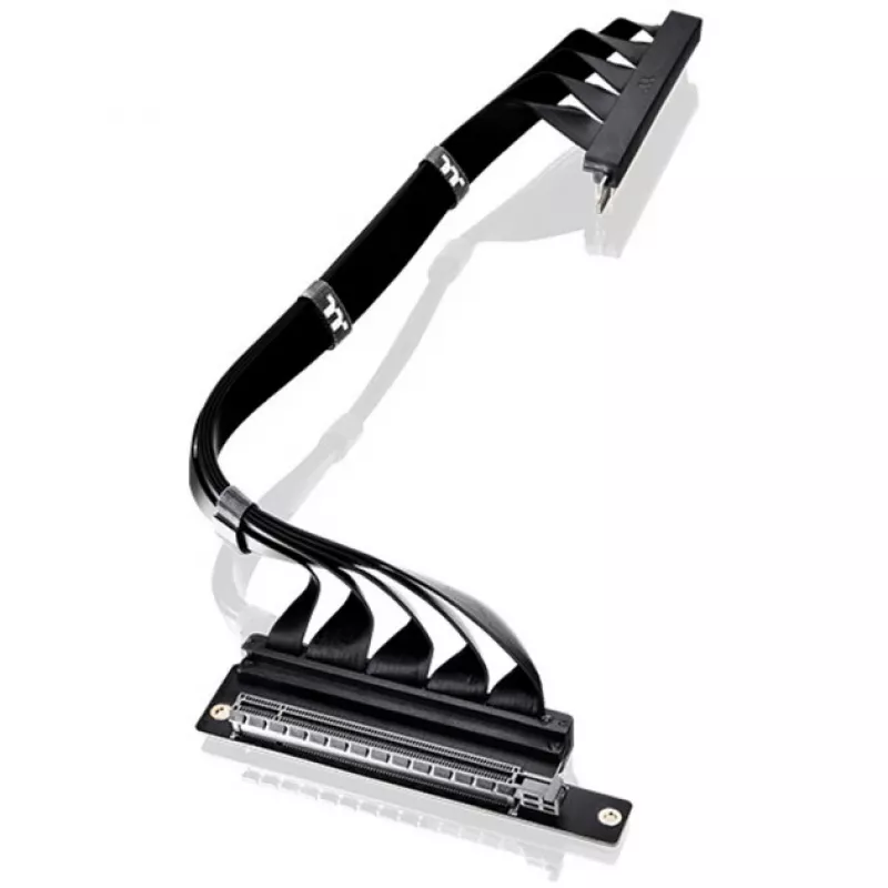 Thermaltake PCI-E 4.0 dvojitý 90-stupňový riser kábel, 40 cm, čierny