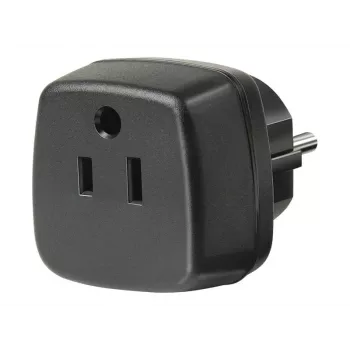 Cestovný adaptér USA, Japonsko/uzemnená zástrčka, adaptér do zásuvky čierny